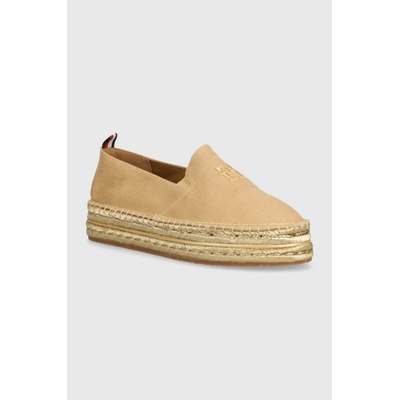 Tommy Hilfiger TH EMBROIDERED GOLD FLATFORM béžová na platformě FW0FW08061 – Zbozi.Blesk.cz