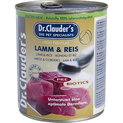 Dr.Clauder's Selected Meat Lamm Reis/Pre Biotics/ - консервирана храна за кучета с агнешко и ориз, 3 броя х 400 гр