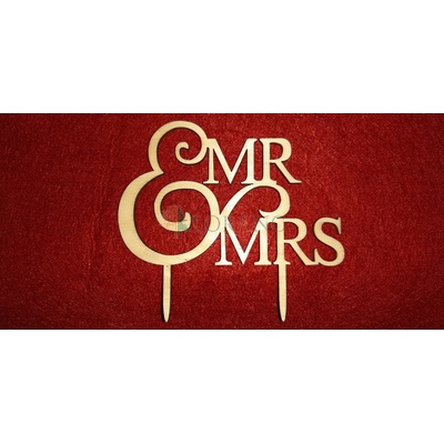 Loranc Сватбен топер за торта - дървен