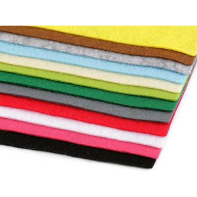Prima-obchod Látková dekorativní plsť / filc soft 30x30 cm, barva mix