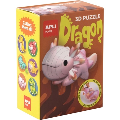 APLI 3D пъзел Apli Kids - Dragon, розов дракон (19944)