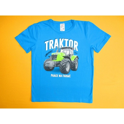 Arex ČR chlapecké tričko s krátkým rukávem Traktor tyrkysově modrá