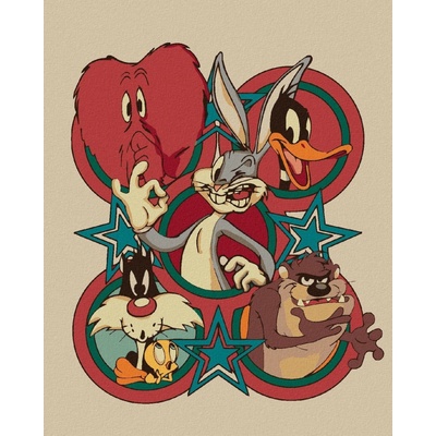 Zuty Looney tunes retro plakát II 40 x 50 cm vypnuté plátno na rám 8596530201618