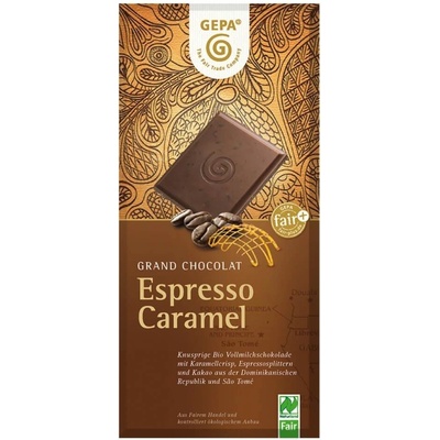 Gepa BIO mléčná 38% espresso karamel 100 g
