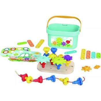 Tooky Toy Tooky Toy: Комплект за строителство в кофа - Градина (TJ631)