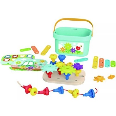 Tooky Toy Tooky Toy: Комплект за строителство в кофа - Градина (TJ631)