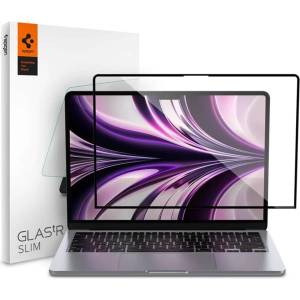 Spigen стъкло FC за MacBook Air 13 2022, черно (AGL05504)