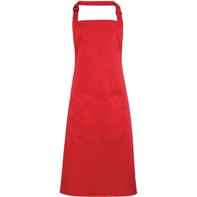 Premier Workwear Pracovná zástera za krk s vreckom PR154 Strawberry Red Pantone 186 72 x 86 cm