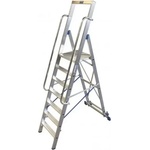 KRAUSE Двураменна алуминиева стълба с голяма платформа Krause Stabilo 6 (07127761)