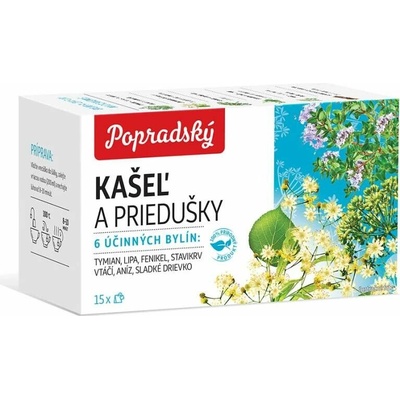 Popradský čaj bylinný Kašel a průdušky 15 sáčků