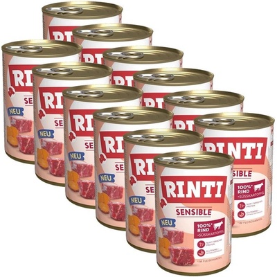 Rinti Adult Sensible Adult hovädzie & sladký zemiak 12 x 400 g