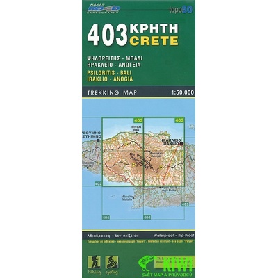 mapa Crete-Psiloritis Bali Iraklio Anogia Kréta č.403 1:50