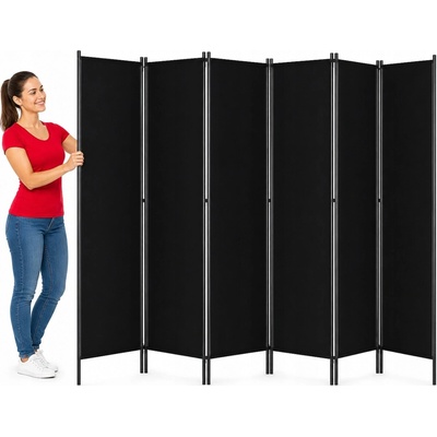 vidaXL 6-panelový paraván čierny 300 x 180 cm