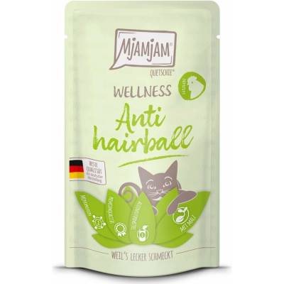 MjAMjAM Quetschie Wellness Anti Hairball Kuře 12x125 g