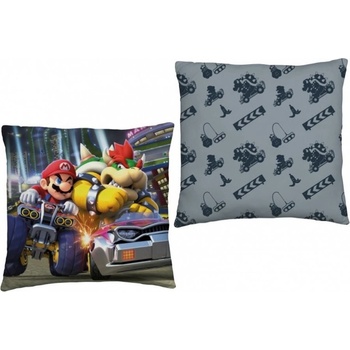 Halantex Obojstranný vankúš Super Mario a kráľ Koopa Nintendo Official licensed product 40x40