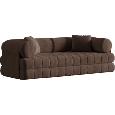 Cosmopolitan Design Hnědá sametová rozkládací pohovka Kemi 206 cm