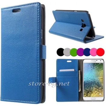 Image 1 of Samsung Galaxy E7 Magnetic Wallet Кожен Калъф + Протектор