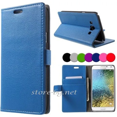 Samsung Galaxy E7 Magnetic Wallet Кожен Калъф + Протектор
