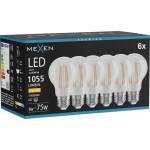 Mexen Vintis 6x LED филамент крушка E27, A60, 8W, Топла - 2700K, 1055 lm, прозрачна (L150-E27-0827-00x06)