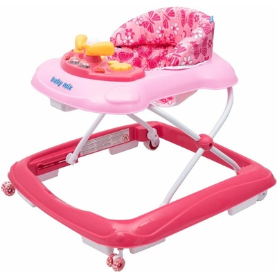 Baby Mix s volantom a silikónovými kolieskami tmavo ružové