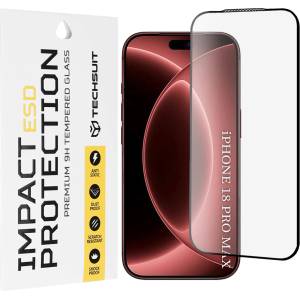 Techsuit Стъклен протектор за iPhone 18 Pro Max - ESD Glass - Techsuit - Черен