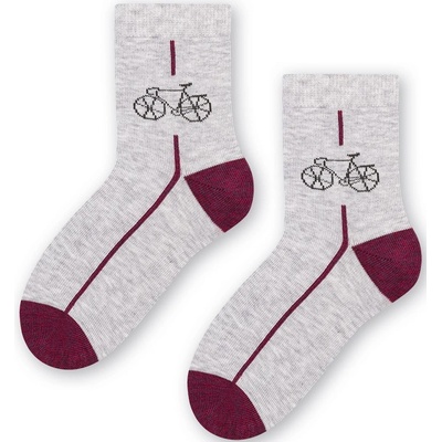 Chlapčenské ponožky s bicyklom bledošedá