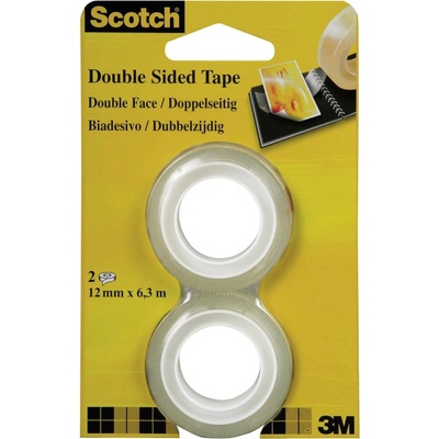 Scotch obojstranná lepiaca páska priehľadná 6.3 m x 12 mm