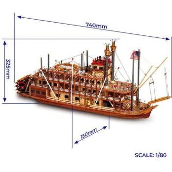 Occre Мисисипи колесен параход 1: 80 комплект