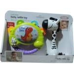 Manyuk Toys Комплект подарък: светещо дайре-дрънкалка и бебешка играчка зебра (8446)