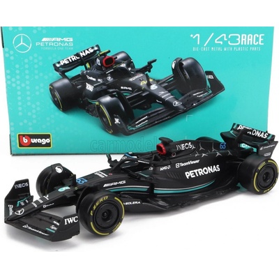 Bburago Mercedes gp F1 W14 Team Mercedes amg Petronas Formula One N 63 Season 2023 George Russel Matt Black 1:43