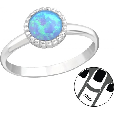 Olivie Stříbrný prstýnek MODRÝ OPÁL 7655