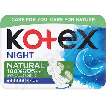 Kotex vložky Natural Night single 6 ks