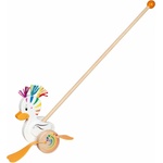 Goki Дървена играчка за бутане Goki - Пате Лу (54848)