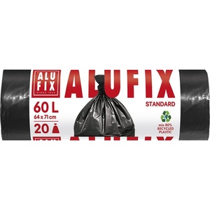 Alufix Торба за боклук alufix 60l 15 микрона черна 20 броя ms60uninew (ms60uninew)