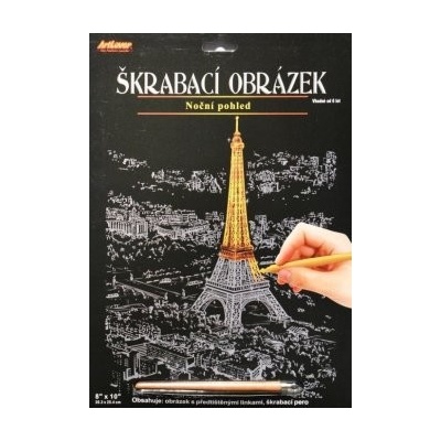 Škrabacie obrázok nočná výhľad Eiffelka