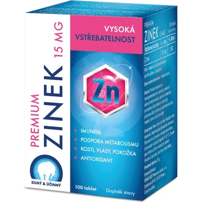 Swiss Med Premium Zinek 15 mg 100 tablet