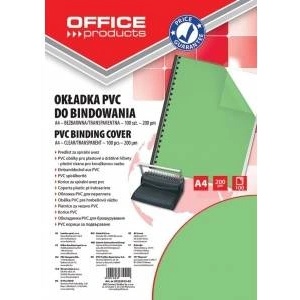 Office Products Binding Pads OFFICE PRODUCTS, PVC, A4, 200micr. , 100pcs, green transparent
