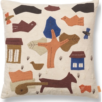 ferm LIVING Декоративна възглавница Village 40 x 40 см мръсно бяло (1104268265)