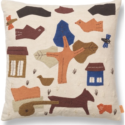 ferm LIVING Декоративна възглавница Village 40 x 40 см мръсно бяло (1104268265)