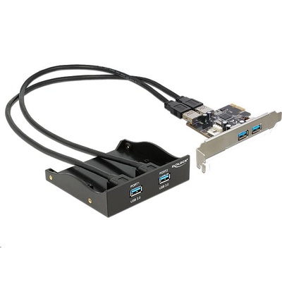 Delock 2+2x USB 3.0 bővítő kártya PCIe + front panel (61893) (61893) (61893)