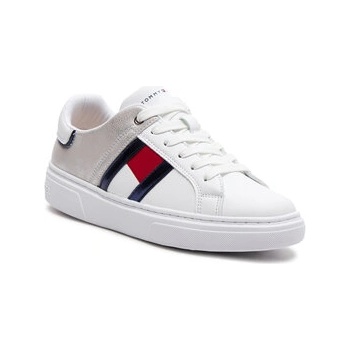 Tommy Hilfiger Сникърси Flag Low Cut Lace-Up Sneaker T3A9-33201-1355 S Бял (Flag Low Cut Lace-Up Sneaker T3A9-33201-1355 S)
