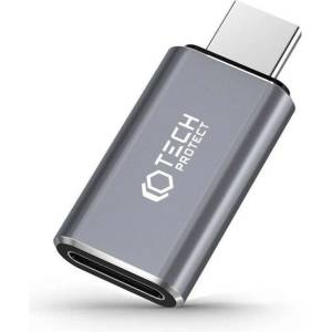 Tech-Protect Адаптер Tech-Protect Ultraboost THP2409, от USB C(м) към Lightning(ж), сребрист (THP2409)