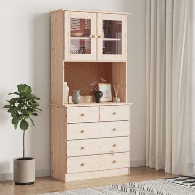 vidaXL Висок шкаф ALTA, 77x35x165 см, борово дърво масив (3187779)