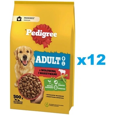 Pedigree Adult Medium and Large hovězí a zelenina 12 x 0,5 kg