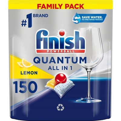 Finish Quantum All in 1 kapsle do myčky nádobí Lemon Sparkle 150 ks