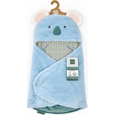 Doudou et Compagnie Paris Doudou Plyšová modrá dečka s kapucí Yoca le koala