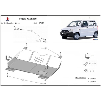 Scut Motor - Румъния Метална кора под двигател suzuki wagon r от 1998 до 2000 (73733)