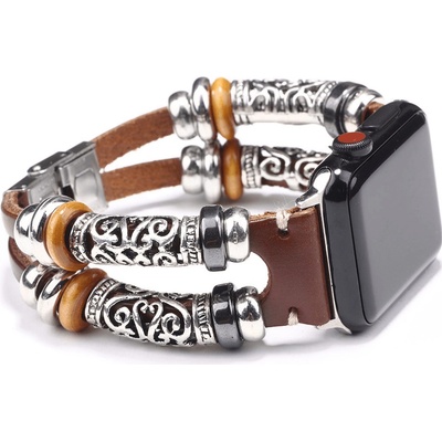 Predator Q1 Blackberry – pánské náramky, pro Aplle, 42 mm a 44mm hnědá kůže 18