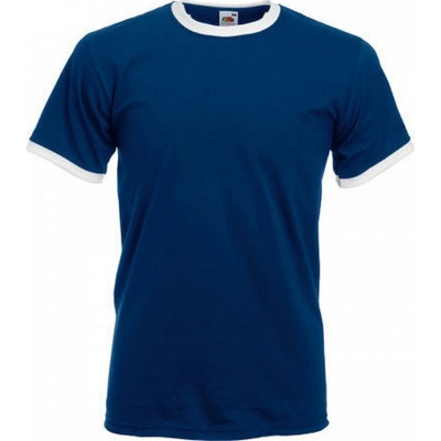 Fruit of the Loom tričko Ringer T s kontrastními lemy námořní bílá F159 modrá