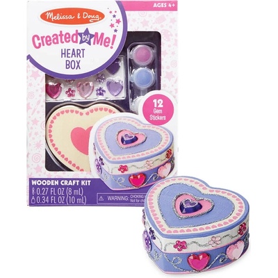 MELISSA & DOUG dřevěná krabička na vymalování SRDCE